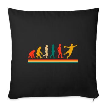 Handball Handballer Evolution Geschenk - Sofakissenbezug 45 x 45 cm - Schwarz - Vorne