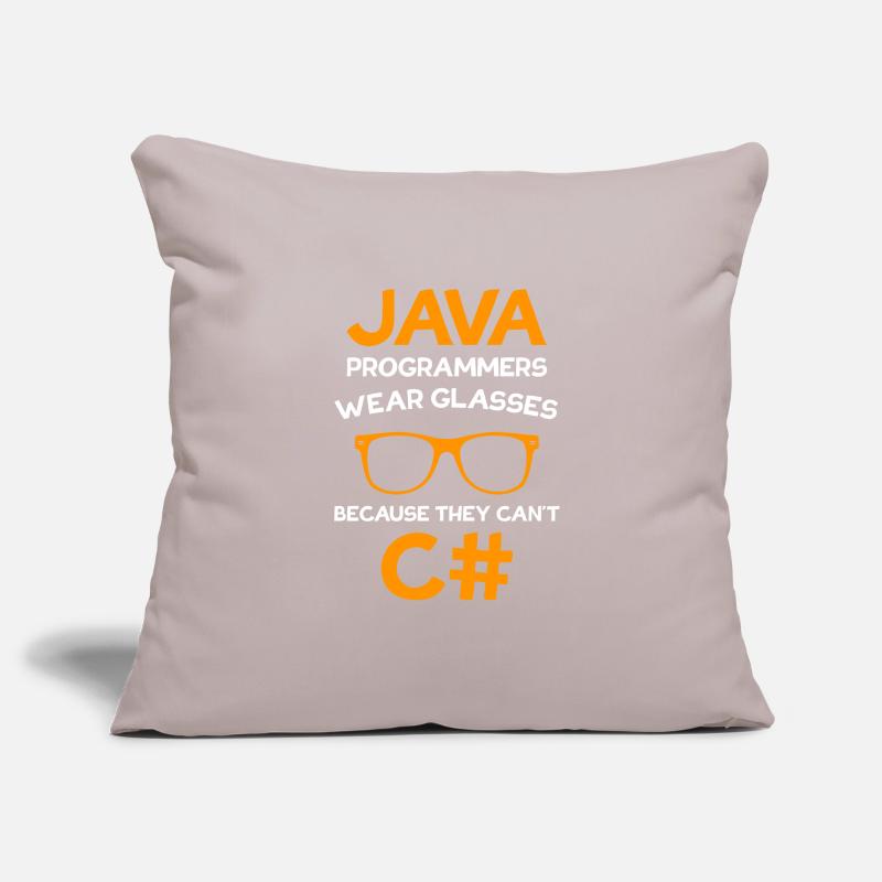 Programmeur Java porte des lunettes Programmeur C # Housse de coussin décorative 45 x 45 cm