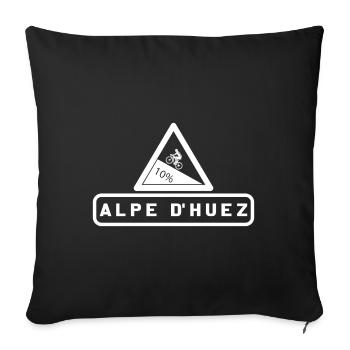 Alpe d Huez France Bicycle Bike Gift - Sofa pillowcase 17,3'' x 17,3'' (45 x 45 cm) - black - Front