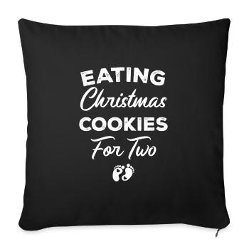 Eating Christmas Cookies for Two Christmas - Sofa pillowcase 17,3'' x 17,3'' (45 x 45 cm) - black - Front