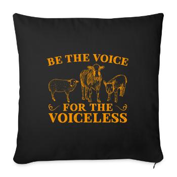 Soyez la voix du cadeau pour la protection des animaux sans voix - Housse de coussin décorative 45 x 45 cm - noir - Devant