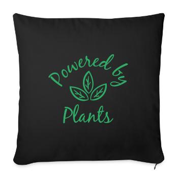 Powered by Plants Vegan Veggie Gift - Sofa pillowcase 17,3'' x 17,3'' (45 x 45 cm) - black - Front