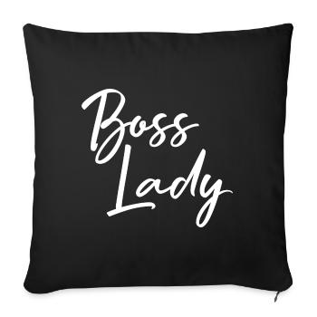 Cadeau de Boss Lady Bossin - Housse de coussin décorative 45 x 45 cm - noir - Devant