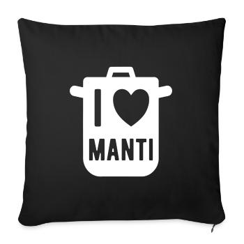 J'aime le cadeau russe Manti Russie - Housse de coussin décorative 45 x 45 cm - noir - Devant