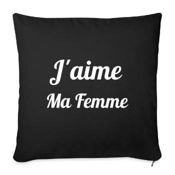 J aime ma femme - Housse de coussin décorative 45 x 45 cm - noir - Devant