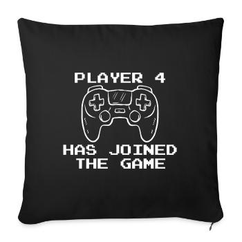 Player 4 has joined the Game Pregnancy - Sofa pillowcase 17,3'' x 17,3'' (45 x 45 cm) - black - Front