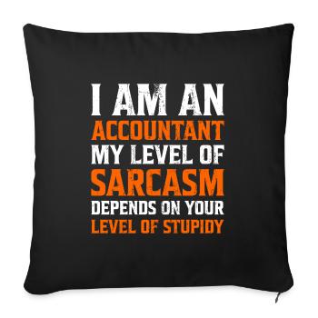 Je suis un cadeau comptable comptable Sarcasm - Housse de coussin décorative 45 x 45 cm - noir - Devant