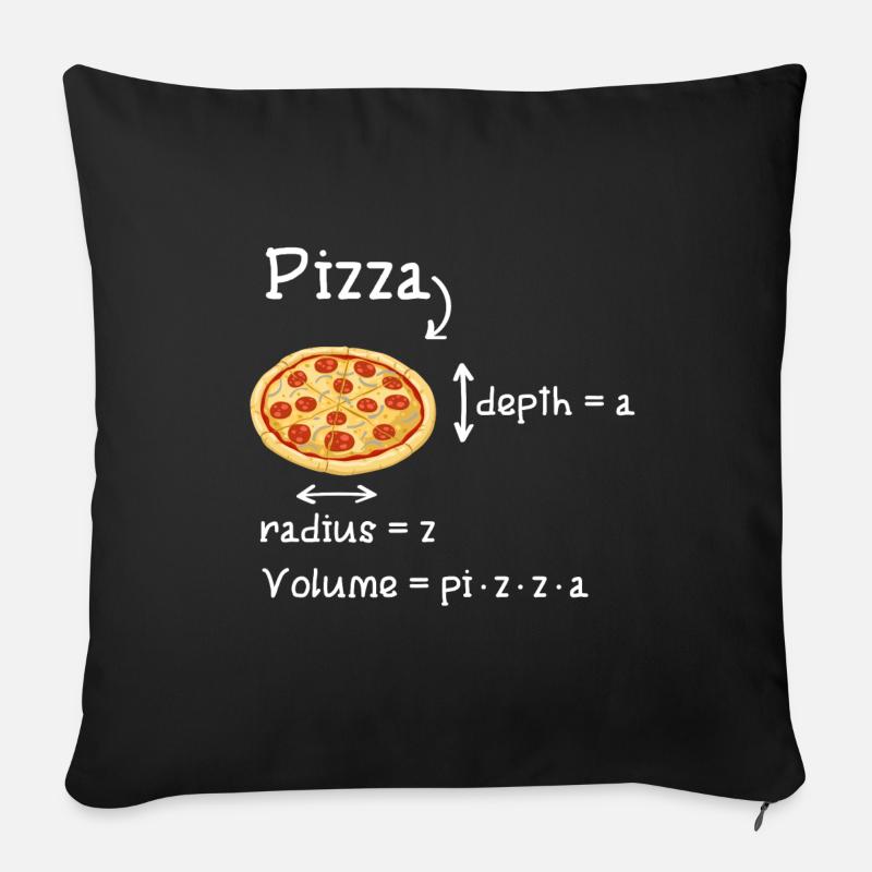 Pizza Pi Mathe Formel Geschenk - Sofakissenbezug 45 x 45 cm - Schwarz