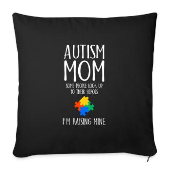Autism Mom Awareness Autism Gift - Sofa pillowcase 17,3'' x 17,3'' (45 x 45 cm) - black - Front