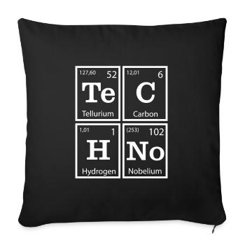 Festival Rave Party du tableau périodique de la techno - Housse de coussin décorative 45 x 45 cm - noir - Devant