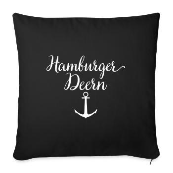 Hamburger Deern Hamburg T-Shirt Souvenir Geschenk - Sofakissenbezug 45 x 45 cm - Schwarz - Vorne