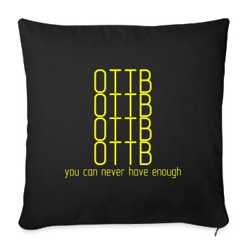 OTTB équestre cheval équestre - Housse de coussin décorative 45 x 45 cm - noir - Devant