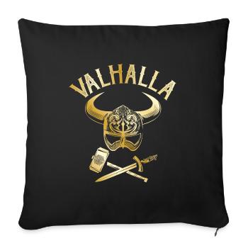 wikinger helm gold valhalla - Sofakissenbezug 45 x 45 cm - Schwarz - Vorne