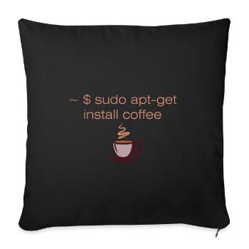 Sudo apt-get install coffee Linux Informatiker - Sofakissenbezug 45 x 45 cm - Schwarz - Vorne