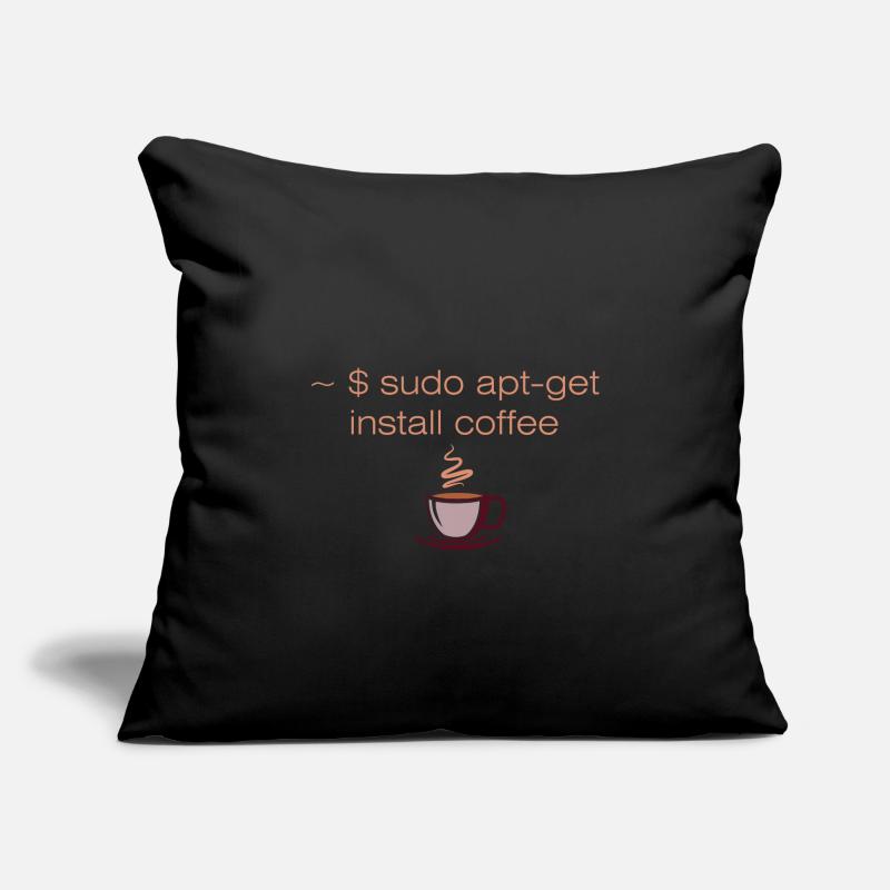 Sudo apt-get install coffee Linux computer scientist Sofa pillowcase 17,3'' x 17,3'' (45 x 45 cm)
