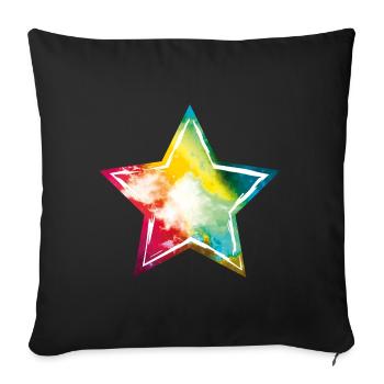 star colorful symbol - Sofa pillowcase 17,3'' x 17,3'' (45 x 45 cm) - black - Front