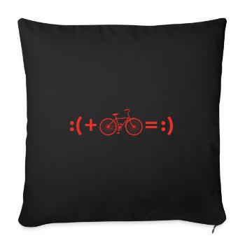 Fahrrad Mathe Hobby Radsport Geschenk - Sofakissenbezug 45 x 45 cm - Schwarz - Vorne