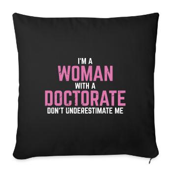 Phd doctor graduation en disant cadeau - Housse de coussin décorative 45 x 45 cm - noir - Devant