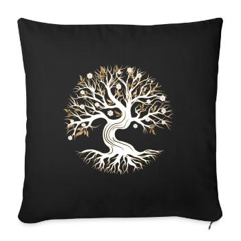 Arbre de vie - Yggdrasil - Housse de coussin décorative 45 x 45 cm - noir - Devant