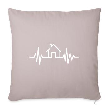 Pulse heartbeat house architect gift - Sofa pillowcase 17,3'' x 17,3'' (45 x 45 cm) - light taupe - Front
