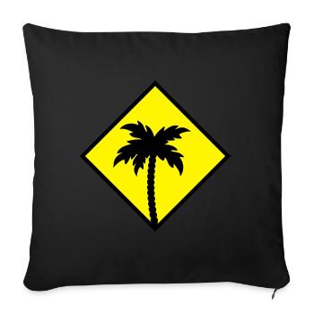 icône de palmier icône de palmier - Housse de coussin décorative 45 x 45 cm - noir - Devant
