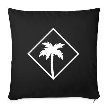 icône de palmier icône de palmier - Housse de coussin décorative 45 x 45 cm - noir - Devant