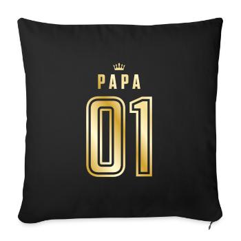 01 papa crown gold - Sofa pillowcase 17,3'' x 17,3'' (45 x 45 cm) - black - Front