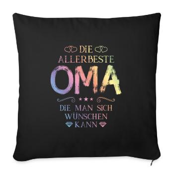 Die Allerbeste Oma Zitat Bunt - Sofakissenbezug 45 x 45 cm - Schwarz - Vorne