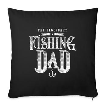 Papa Pêche Papa Poisson - Housse de coussin décorative 45 x 45 cm - noir - Devant