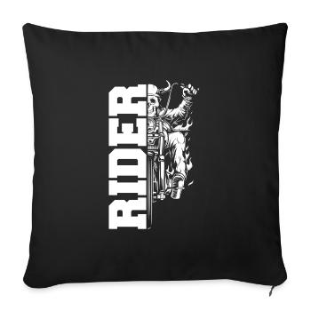 Biker rider motorcycle skeleton - Sofa pillowcase 17,3'' x 17,3'' (45 x 45 cm) - black - Front