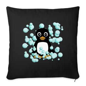 manchot - Housse de coussin décorative 45 x 45 cm - noir - Devant