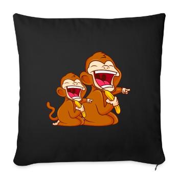 monkey banana funny comic baby monkey - Sofa pillowcase 17,3'' x 17,3'' (45 x 45 cm) - black - Front