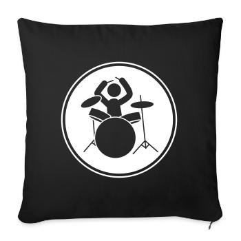 tambours de batteur - Housse de coussin décorative 45 x 45 cm - noir - Devant