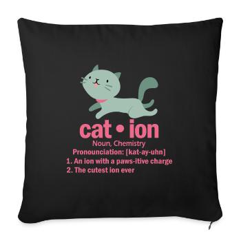 Katze Chemie Spruch Student Geschenk - Sofakissenbezug 45 x 45 cm - Schwarz - Vorne