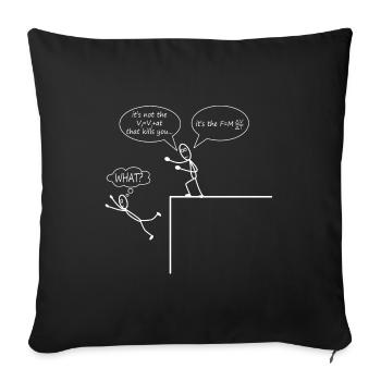 Physics nerd humor student gift - Sofa pillowcase 17,3'' x 17,3'' (45 x 45 cm) - black - Front