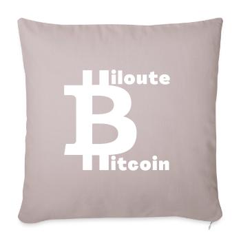 Ch'ti Biloute Bitcoin - Housse de coussin décorative 45 x 45 cm - taupe clair - Devant