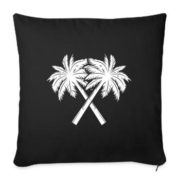 palme silhouette - Sofakissenbezug 45 x 45 cm - Schwarz - Vorne
