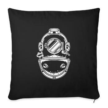 diving helmet scuba symbol - Sofa pillowcase 17,3'' x 17,3'' (45 x 45 cm) - black - Front