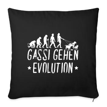 Gassi Gehen Evolution Hunde - Sofakissenbezug 45 x 45 cm - Schwarz - Vorne