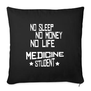 Cadeau de médecin étudiant en médecine - Housse de coussin décorative 45 x 45 cm - noir - Devant