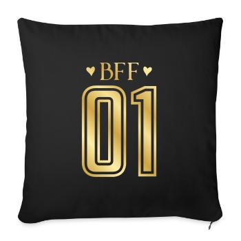 Bff 01 Best Friends Gold - Housse de coussin décorative 45 x 45 cm - noir - Devant