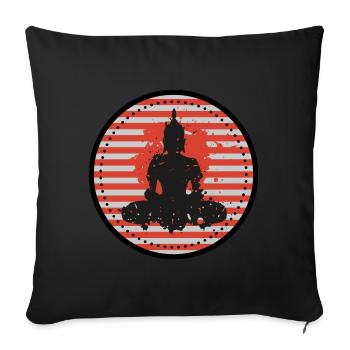 Vintage Buddha Zen Yoga Spirituel - Housse de coussin décorative 45 x 45 cm - noir - Devant