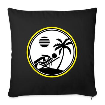Island Symbol Summer Palm Chill - Sofa pillowcase 17,3'' x 17,3'' (45 x 45 cm) - black - Front