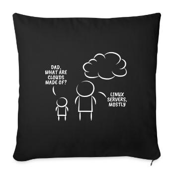 Linux servers Programmation cadeau d’information - Housse de coussin décorative 45 x 45 cm - noir - Devant