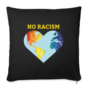 No racism tolérance cadeau droits de l’homme - Housse de coussin décorative 45 x 45 cm - noir - Devant