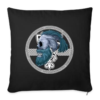 Viking Viking crâne de crâne Lichen Lichen - Housse de coussin décorative 45 x 45 cm - noir - Devant