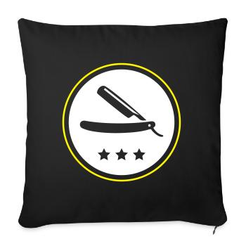 Barber razor blade - Sofa pillowcase 17,3'' x 17,3'' (45 x 45 cm) - black - Front