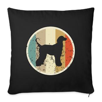 Afghanischer Windhund Afghane - Sofakissenbezug 45 x 45 cm - Schwarz - Vorne