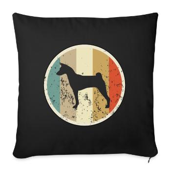 Basenji - Sofakissenbezug 45 x 45 cm - Schwarz - Vorne