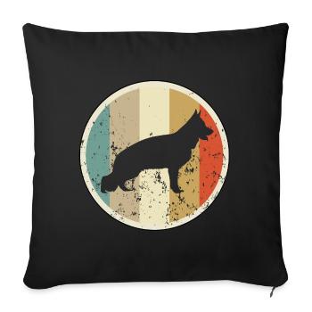 Deutscher Schäferhund - Sofakissenbezug 45 x 45 cm - Schwarz - Vorne